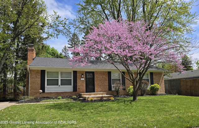 420 John R St, East Lansing, MI 48823 - ranch-style house with brick siding and a chimney