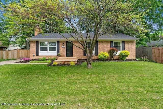 420 John R St, East Lansing, MI 48823 - ranch-style home with brick siding and a chimney