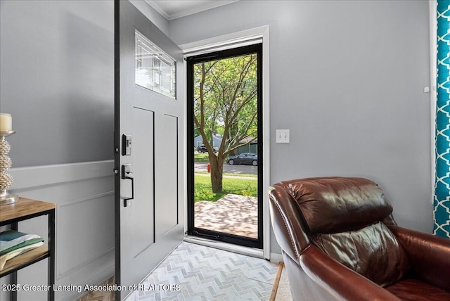 420 John R St, East Lansing, MI 48823 - entrance foyer featuring ornamental molding