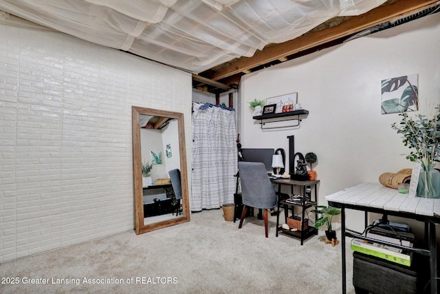 722 Fieldview Dr, Grand Ledge, MI 48837 - carpeted office space with brick wall
