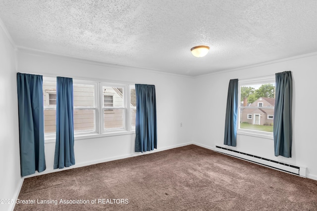 316 S Rosemary Ave, Lansing, MI 48917 - carpeted empty room featuring a baseboard radiator and a textured ceiling