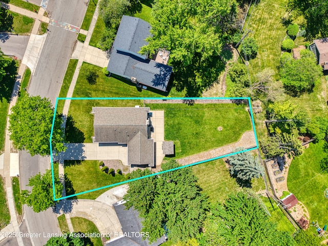 2305 Post Oak Ln, Lansing, MI 48912 - aerial overview of property's location with property boundaries highlighted