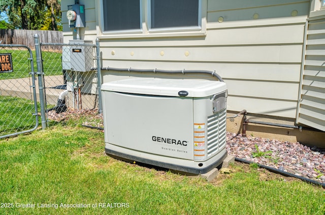 2305 Post Oak Ln, Lansing, MI 48912 - exterior view of a power unit, a gate, and electric meter