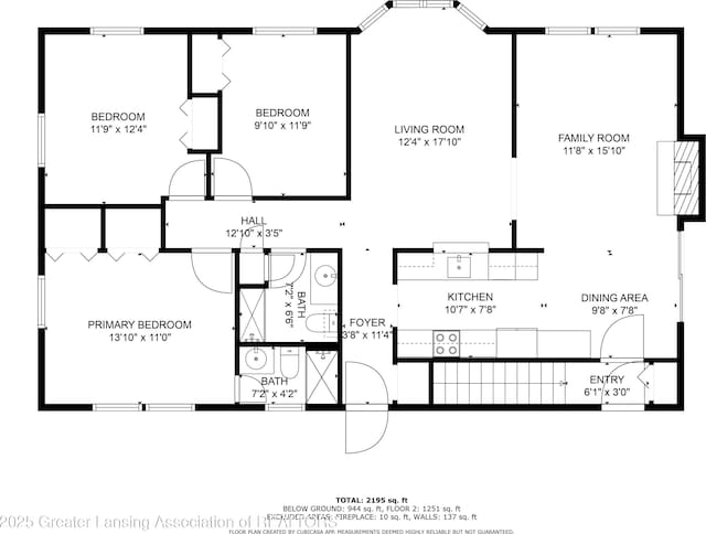 2305 Post Oak Ln, Lansing, MI 48912 - floor plan / room layout