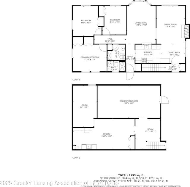 2305 Post Oak Ln, Lansing, MI 48912 - floor plan / room layout