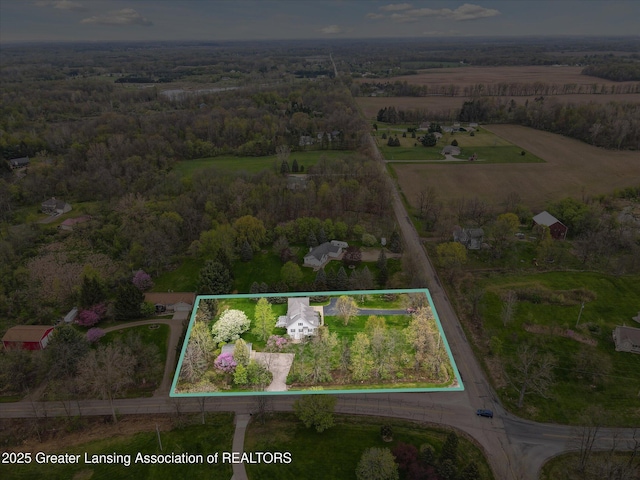 1990 S Waverly Rd, Eaton Rapids, MI 48827 - aerial view of sparsely populated area featuring property parcel outlined