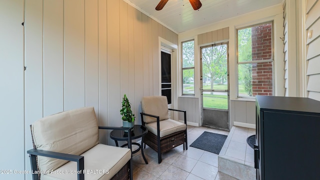 1451 Harvard Rd, East Lansing, MI 48823 - sunroom with a ceiling fan