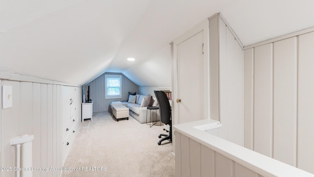 1451 Harvard Rd, East Lansing, MI 48823 - bedroom with vaulted ceiling and light colored carpet