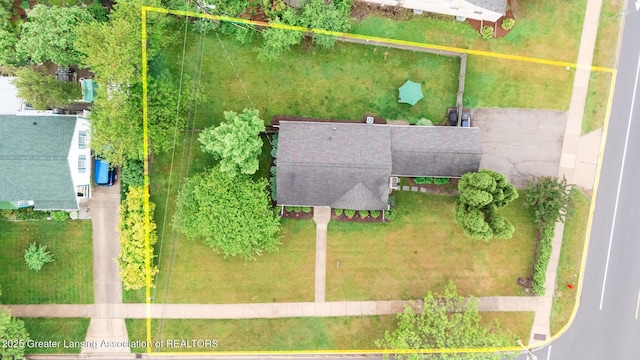 1451 Harvard Rd, East Lansing, MI 48823 - aerial view of property's location featuring property boundaries highlighted