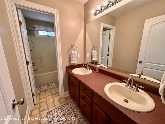 11195 W Herbison Rd, Eagle, MI 48822 - bathroom featuring double vanity and bathing tub / shower combination