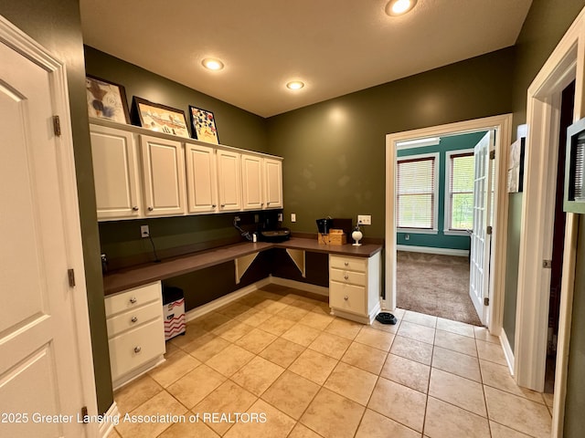 11195 W Herbison Rd, Eagle, MI 48822 - unfurnished office featuring built in study area, light tile patterned floors, recessed lighting, and baseboards