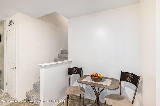 8450 Pineview Lake Dr, Linden, MI 48451 - dining space with stairs and baseboards