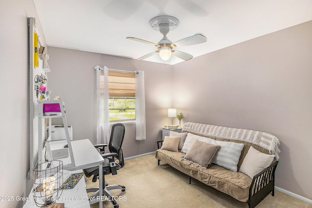 8450 Pineview Lake Dr, Linden, MI 48451 - office space with carpet, a ceiling fan, and baseboards