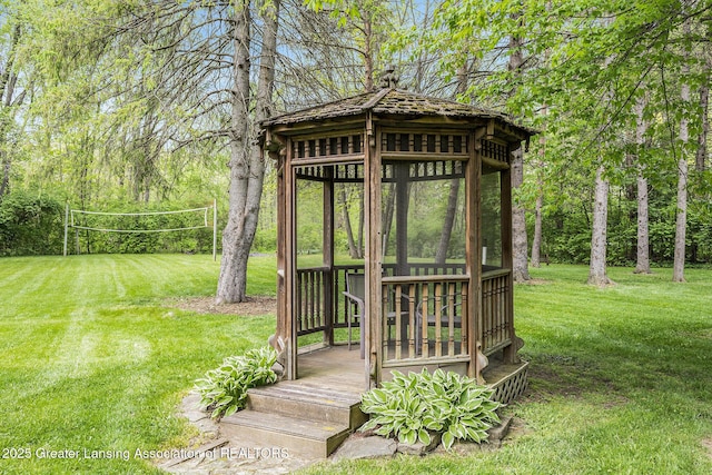 8450 Pineview Lake Dr, Linden, MI 48451 - view of green lawn with a gazebo