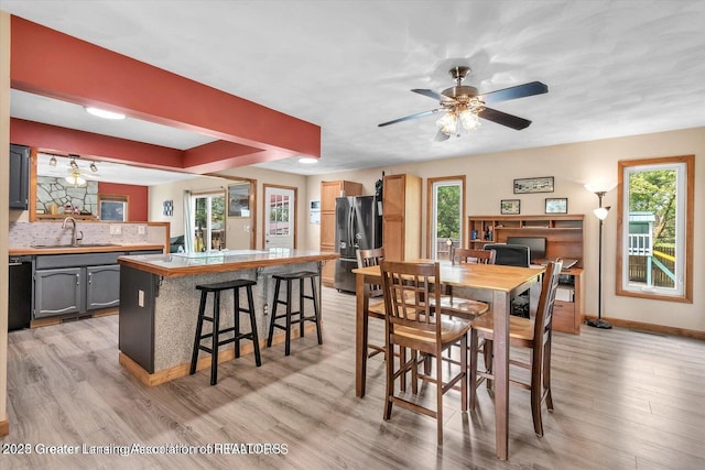 524 Dutch Hill Dr, Lansing, MI 48917 - dining area with light wood-style flooring and baseboards
