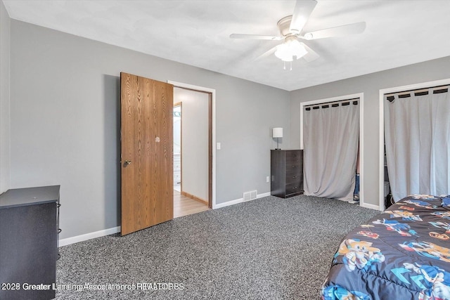 524 Dutch Hill Dr, Lansing, MI 48917 - bedroom featuring baseboards, carpet flooring, and a ceiling fan