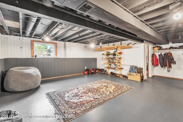 524 Dutch Hill Dr, Lansing, MI 48917 - below grade area with wooden walls