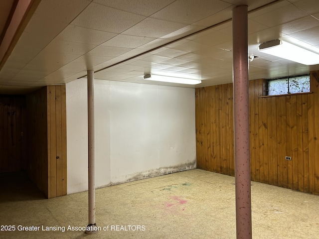 657 Spartan Ave, East Lansing, MI 48823 - below grade area with wooden walls and carpet floors