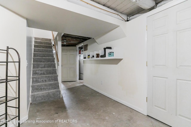 9181 Coleman Rd, Haslett, MI 48840 - finished basement featuring stairs and baseboards