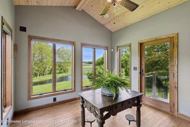 12560 Eaton Rapids Rd, Springport, MI 49284 - sunroom with a water view