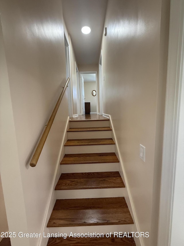 4412 Darron Dr, Lansing, MI 48917 - staircase featuring recessed lighting
