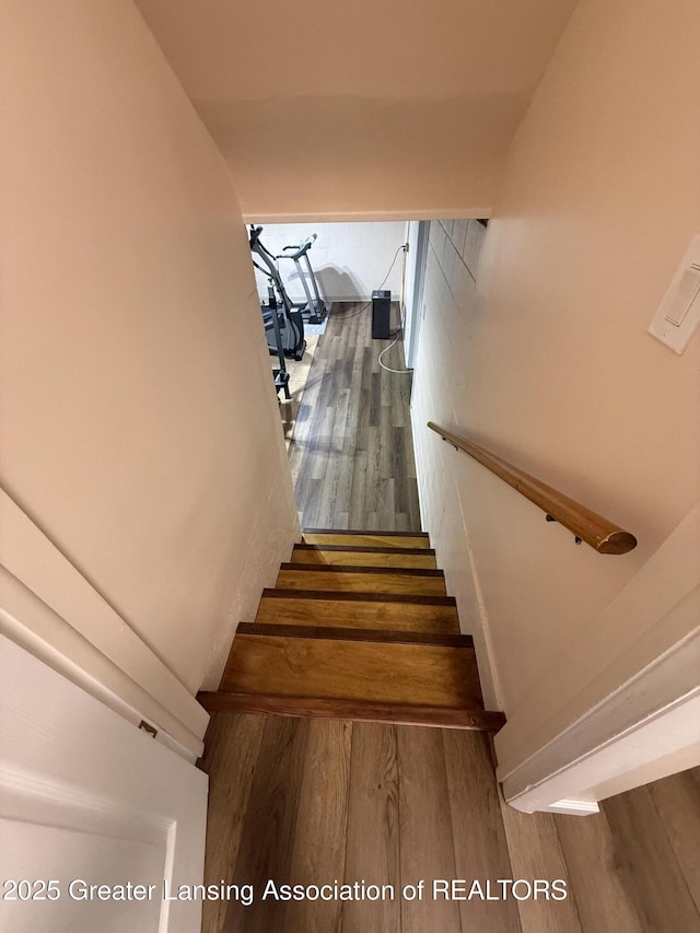 4412 Darron Dr, Lansing, MI 48917 - stairs with wood finished floors