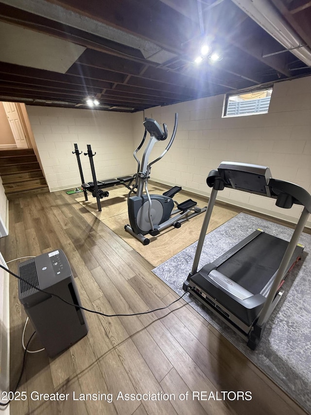 4412 Darron Dr, Lansing, MI 48917 - exercise area with wood finished floors