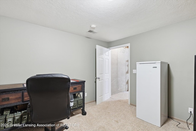 2424 S Canfield Rd, Eaton Rapids, MI 48827 - office area with carpet floors and a textured ceiling