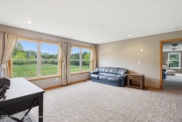 2424 S Canfield Rd, Eaton Rapids, MI 48827 - living area with carpet flooring and recessed lighting