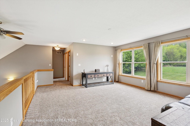 2424 S Canfield Rd, Eaton Rapids, MI 48827 - bedroom featuring light colored carpet, recessed lighting, and lofted ceiling