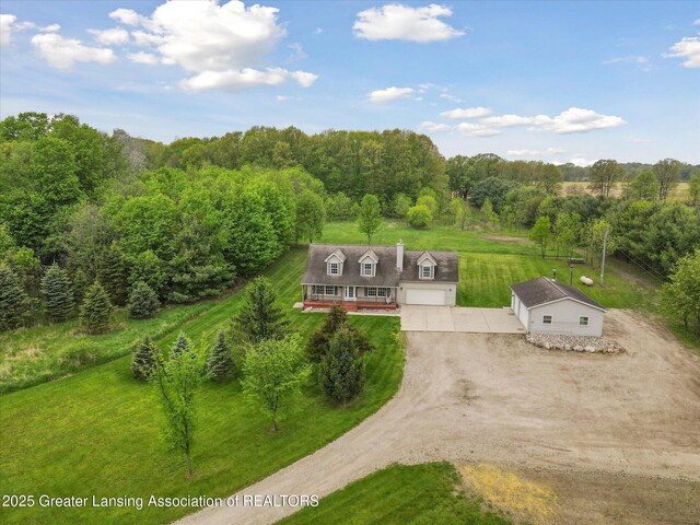 2424 S Canfield Rd, Eaton Rapids, MI 48827 - view from above of property with a heavily wooded area