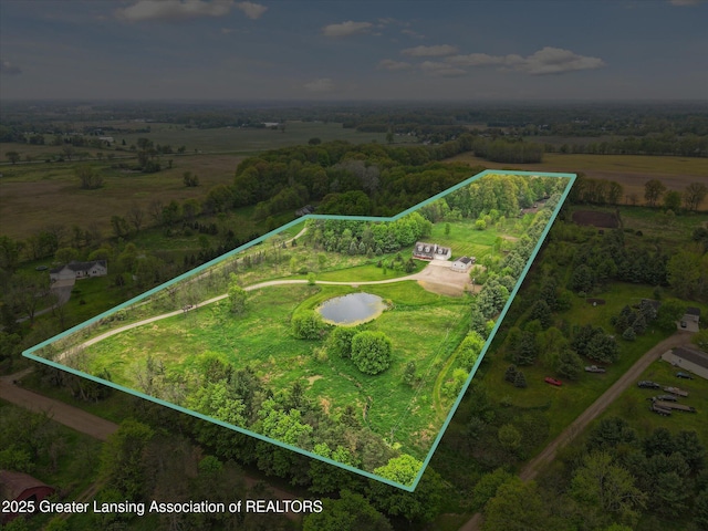 2424 S Canfield Rd, Eaton Rapids, MI 48827 - view of property location featuring rural landscape and property boundaries highlighted