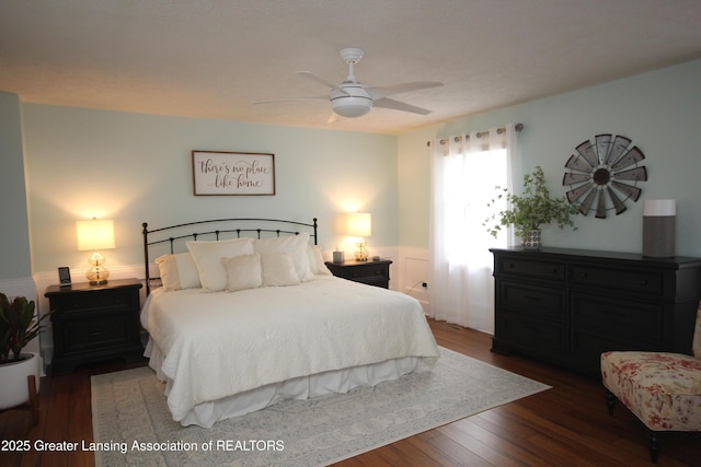 5740 Bearcreek Dr, Lansing, MI 48917 - bedroom with hardwood / wood-style flooring and ceiling fan