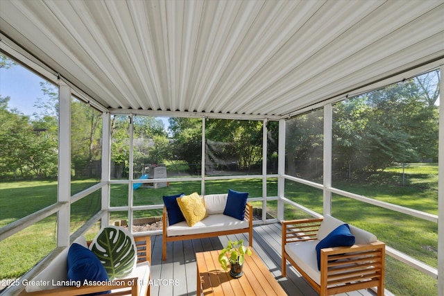 1571 Forest Hills Dr, Okemos, MI 48864 - sunroom featuring view of scattered trees