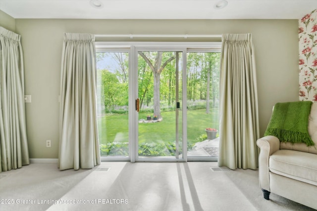 12728 Oneida Woods Trl, Grand Ledge, MI 48837 - sitting room with healthy amount of natural light, carpet flooring, and baseboards