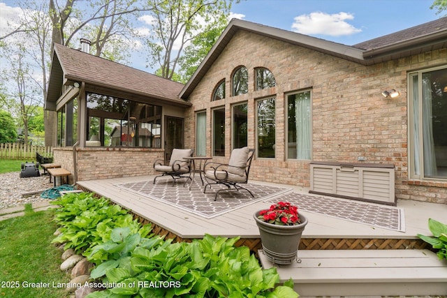 12728 Oneida Woods Trl, Grand Ledge, MI 48837 - view of wooden deck