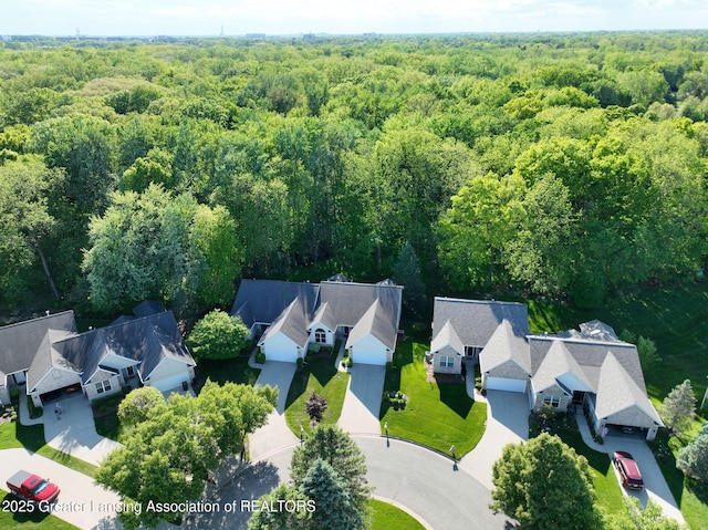 5167 Sapphire Cir, East Lansing, MI 48823 - aerial view of residential area with a forest