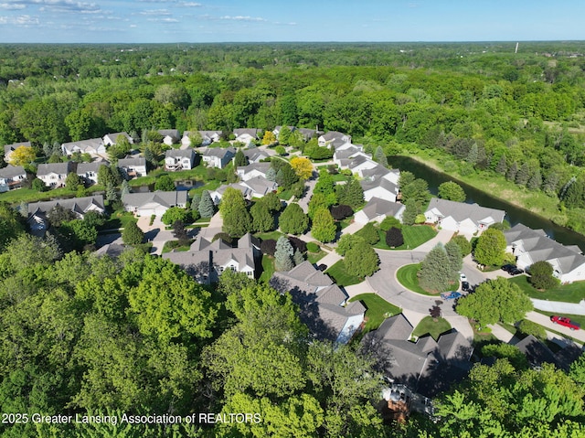 5167 Sapphire Cir, East Lansing, MI 48823 - aerial view of property's location featuring a forest and nearby suburban area