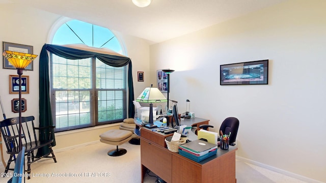 5167 Sapphire Cir, East Lansing, MI 48823 - home office featuring carpet floors, baseboards, and healthy amount of natural light
