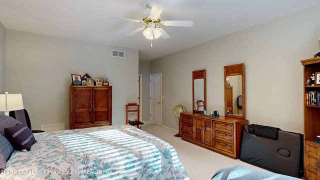 5167 Sapphire Cir, East Lansing, MI 48823 - bedroom with light colored carpet and a ceiling fan