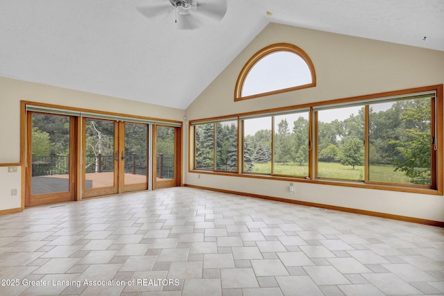345 Linn Rd, Williamston, MI 48895 - unfurnished sunroom featuring french doors, lofted ceiling, and healthy amount of natural light