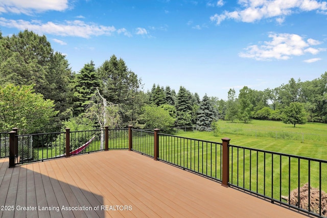 345 Linn Rd, Williamston, MI 48895 - wooden deck featuring a yard