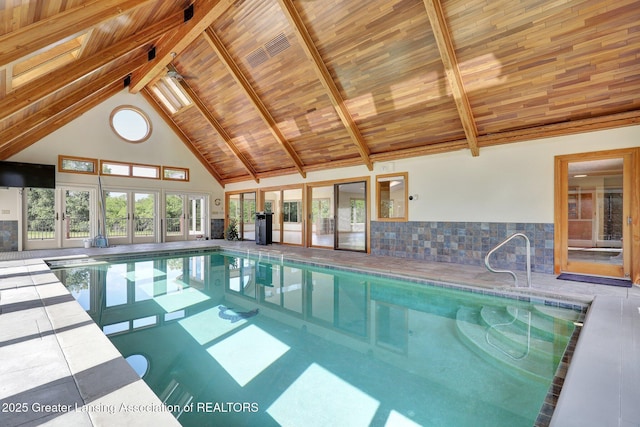 345 Linn Rd, Williamston, MI 48895 - indoor pool with french doors