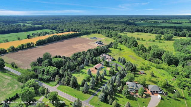 345 Linn Rd, Williamston, MI 48895 - aerial view of sparsely populated area with a heavily wooded area