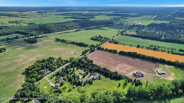 345 Linn Rd, Williamston, MI 48895 - aerial overview of property's location with rural landscape