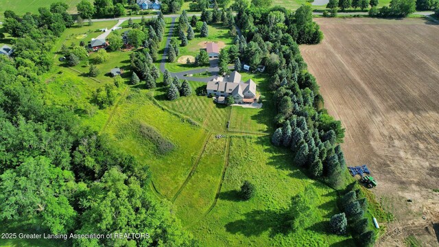 345 Linn Rd, Williamston, MI 48895 - aerial overview of property's location featuring rural landscape