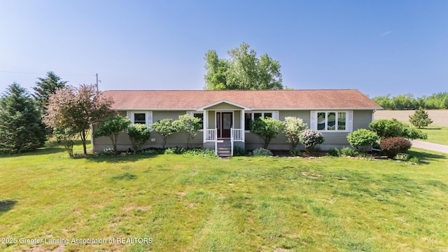 9271 W Burt Rd, Saint Charles, MI 48655 - ranch-style home with a front lawn