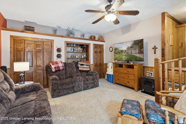 10470 Barnes Hwy, Eaton Rapids, MI 48827 - carpeted living room with ceiling fan