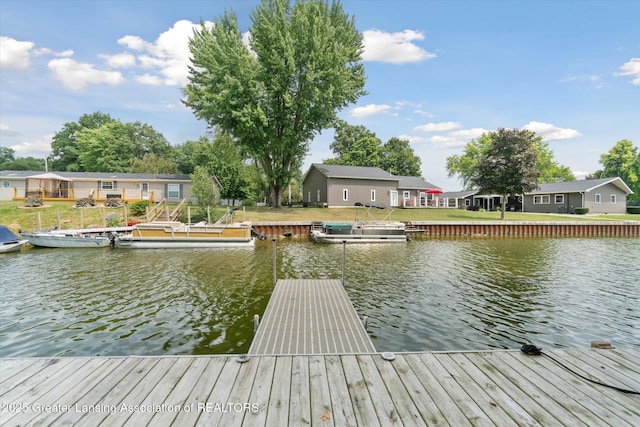 4951 Shore Ln, Perrinton, MI 48871 - dock area with a residential view and a water view