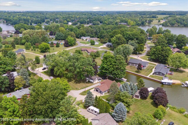 4951 Shore Ln, Perrinton, MI 48871 - aerial view of residential area featuring a nearby body of water